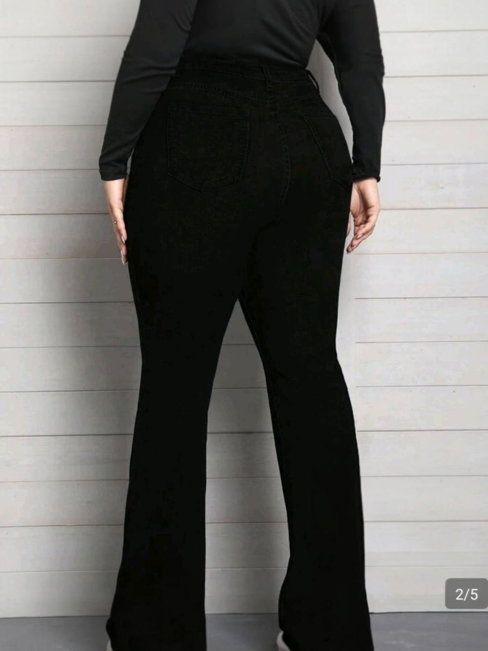 Black High-Waist Flared Women’s Jeans - Picture 2 of 2